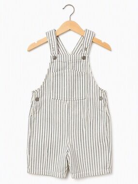 Zara Kids Navy Hickory Stripe Cotton Utility Shortalls 5-6Y Summer
